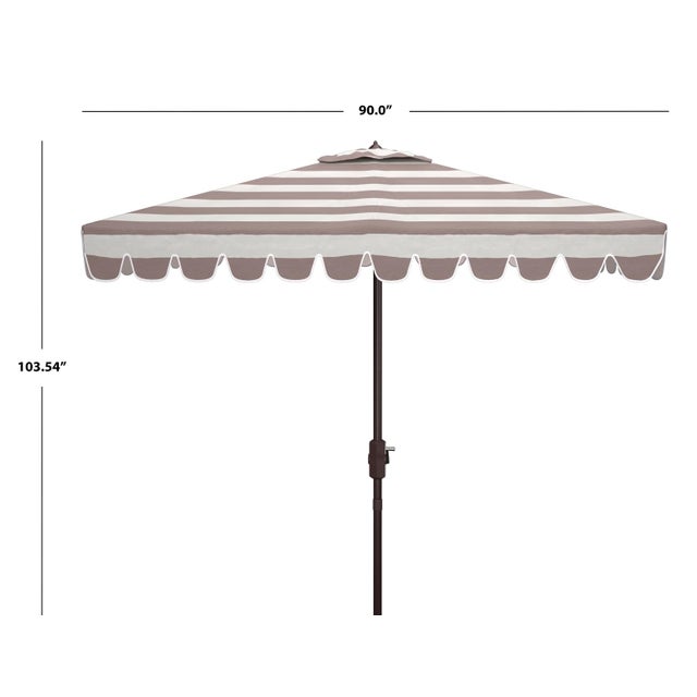 Transitional Vienna 7.5 Ft Square Crank Umbrella, Grey & White For Sale - Image 3 of 6