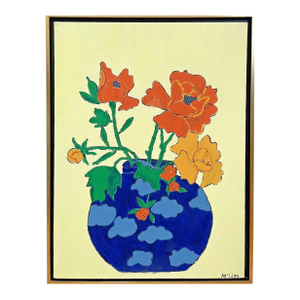 Vintage Mid Century Modern Abstract Oil Painting Painting Pop Art Warhol