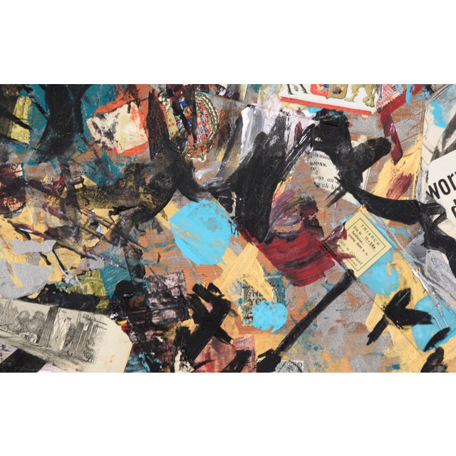 Gold Assemblage #3 (Stamps, Glass Slide, and Gold Paint) by Michael Pauker For Sale - Image 8 of 9