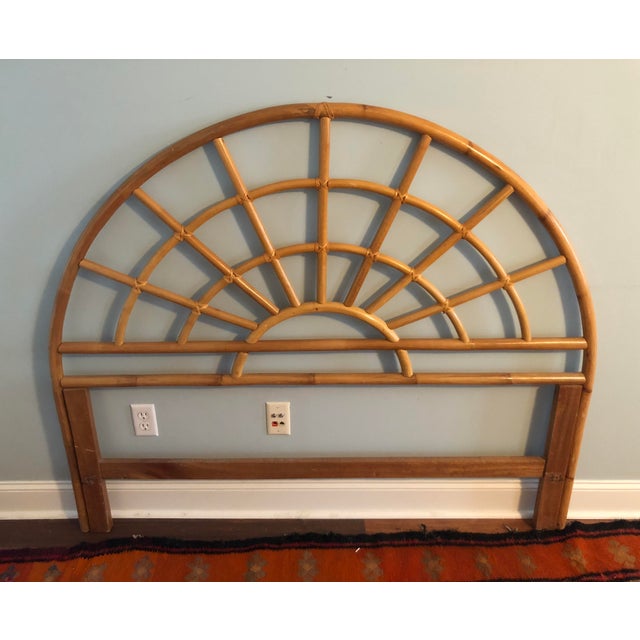 Bamboo Rattan Arched Queen Size Headboard Chairish