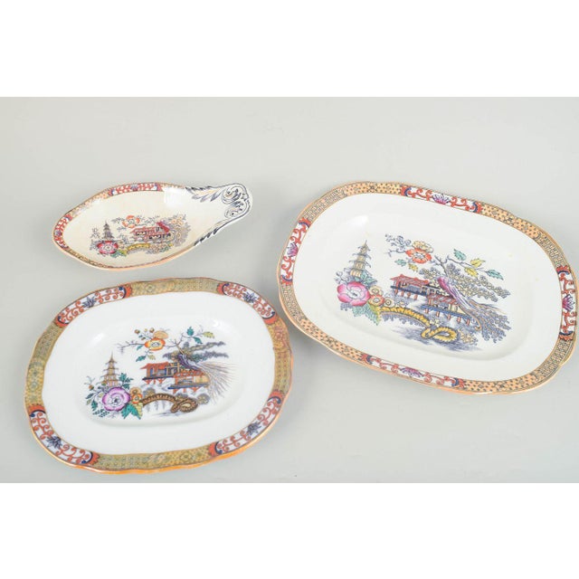 Rörstrand Japan series, set consisting of two serving dishes and one bowl. Serving dishes and bowl in faience with...