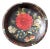 Vintage 1950s Hand-Painted Floral Wooden Bowl For Sale