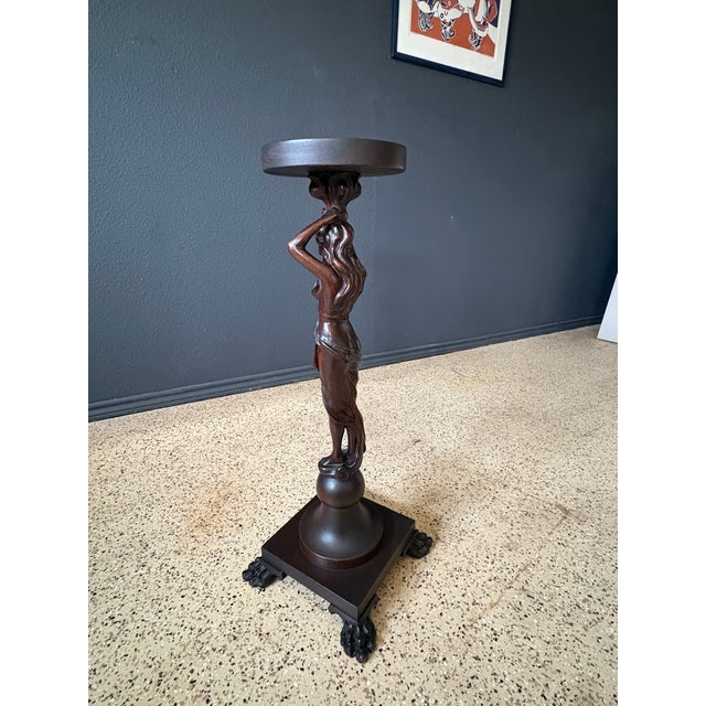 Art Nouveau Pedestal by E.Kopriwa Co. Architectural Modelers and Wood Carvers. For Sale - Image 15 of 18