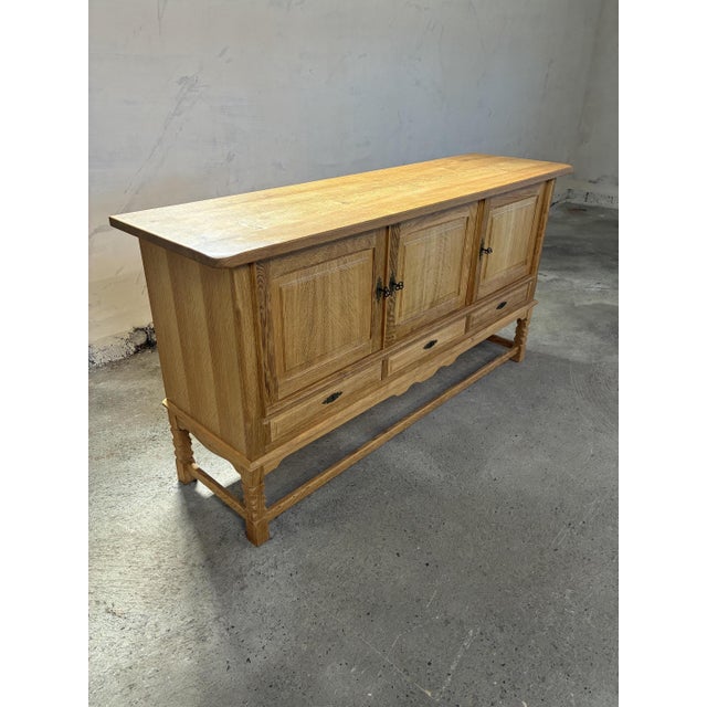 Oak Sideboard in style of Henning Kjærnulf, 1970s For Sale - Image 9 of 18