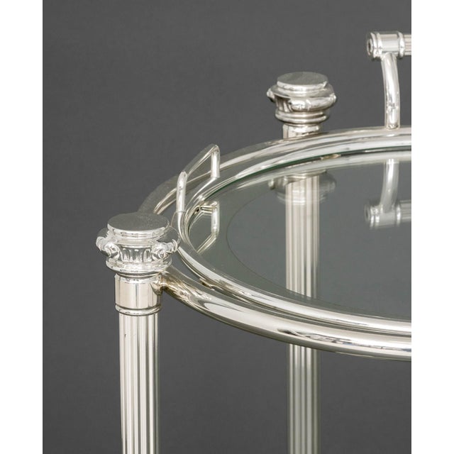 Modern Chrome Plated Two-Tier Bar Cart For Sale - Image 4 of 9