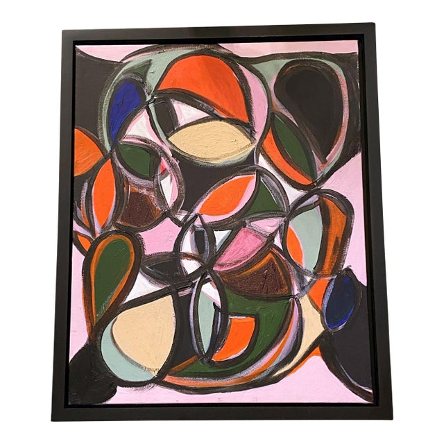 Acrylic on Canvas Abstract Signed Yjr 22" H "Les Oiseaux Du Paradis " For Sale