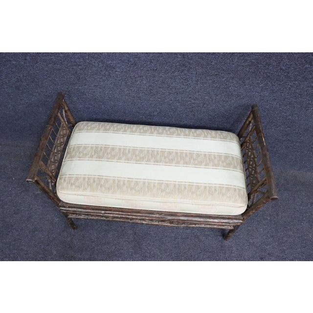 Paint Decorated Bamboo Window Seat For Sale - Image 4 of 9