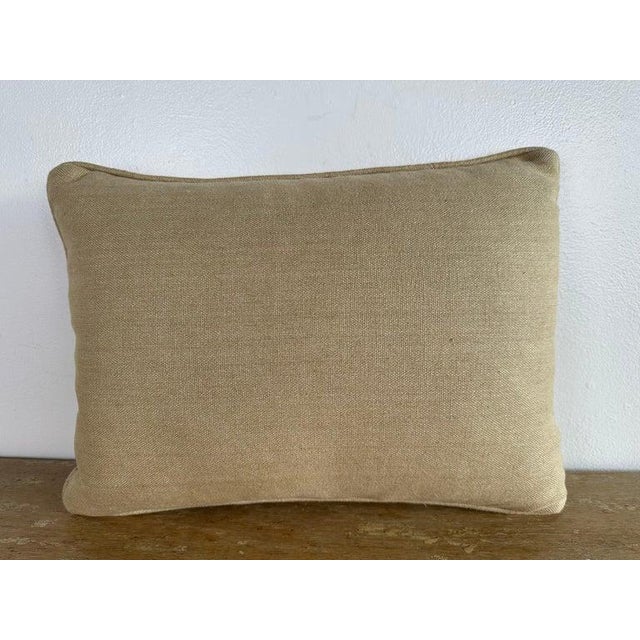Early 21st Century Velvet Nomi Stenciled Pillow With Linen Back For Sale - Image 5 of 6