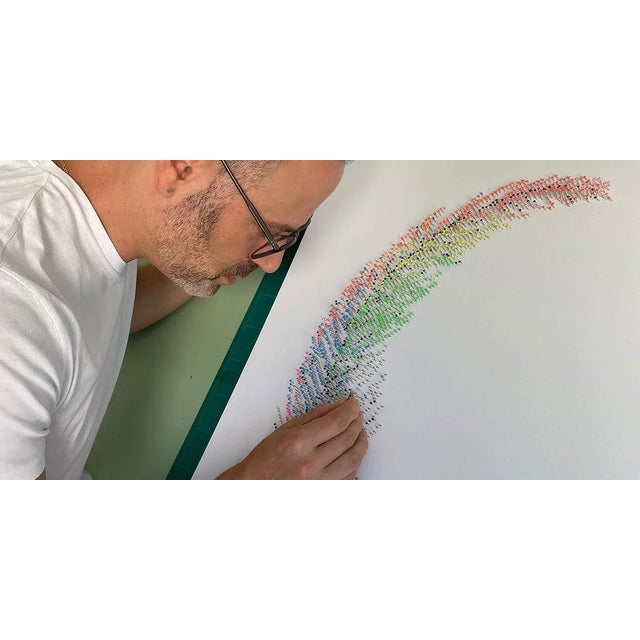 "Dripping Paint" Contemporary Op Art Mixed-Media Collage, Framed For Sale - Image 11 of 13