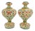 Antique Italian Polychrome and Gilt Embossed Reticulated Majolica Jewel Urns - a Pair For Sale