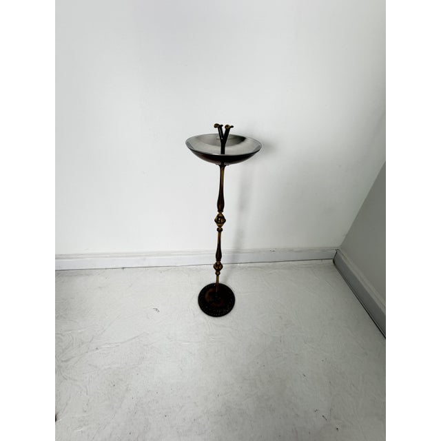 Mid-Century Modern Floor Ashtray in Brass, 1950s For Sale - Image 9 of 12