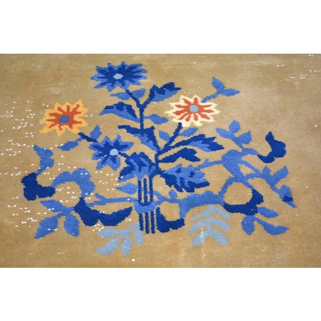 1960s Vintage Chinese Art Deco Hand Knotted Wool Rug,10'8'' X 11'1'' For Sale - Image 5 of 6