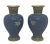 Chinoiserie Vintage Mid 20th Century Blue Cloisonné Vases With Floral & Bird Design - a Pair For Sale - Image 3 of 13