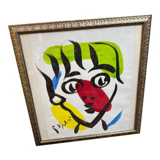 1970s Peter Keil Abstract Cubist Portraiture Painting For Sale