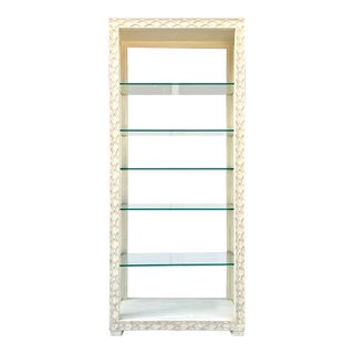 Vintage Henredon Wood and Glass Display Etagere For Sale