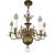 Vintage 1920s Six Arm Brass Chandelier With Dolphins For Sale