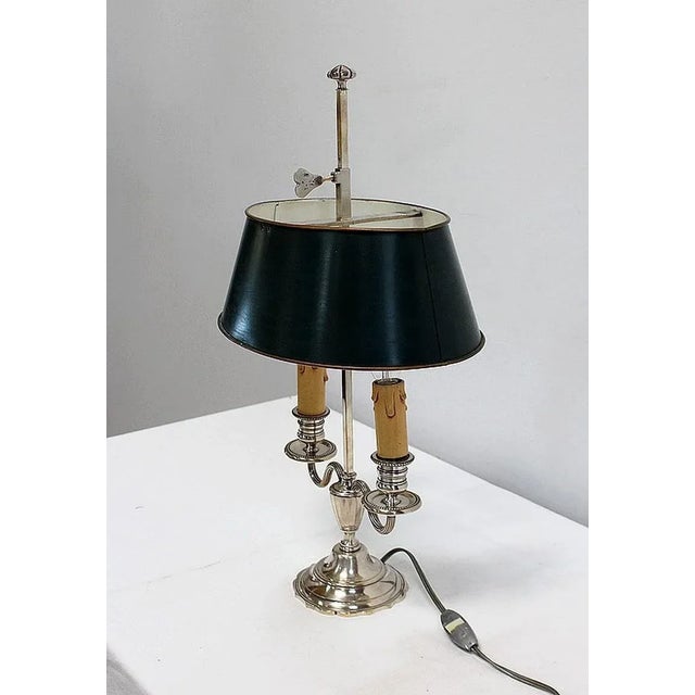1920s Silver-Plated Metal Table Lamp For Sale - Image 5 of 18