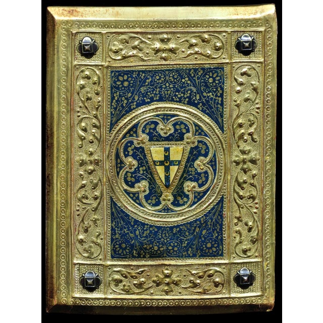 Icilio Federico Joni. Italian ( b.1866 - d.1946 ). Painted Gesso, Gilt and Wood Tavolette Book Cover Binding in the...