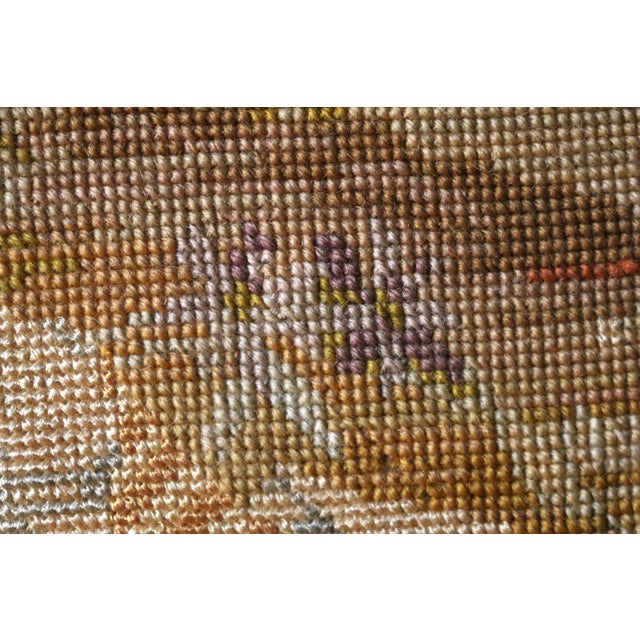 Early 20th Century Antique French Needlepoint Firescreen | Louis XVI Style Hand-Painted & Gilt Wood Fireplace Screen | Cherub Tapestry For Sale - Image 5 of 18
