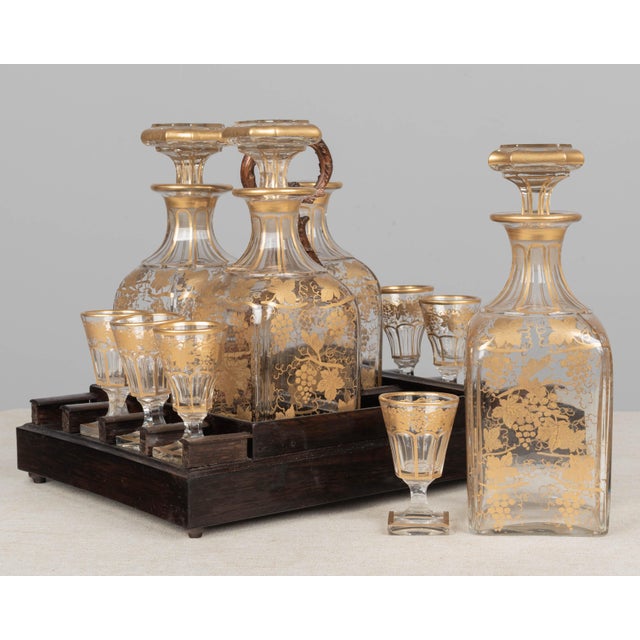 19th Century French Marquetry Tantalus Cordial Decanter Set - Set of 11 For Sale - Image 18 of 18