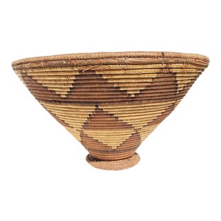 Early 20th Century Large Woman’s Work Basket From Angola, African Art For Sale