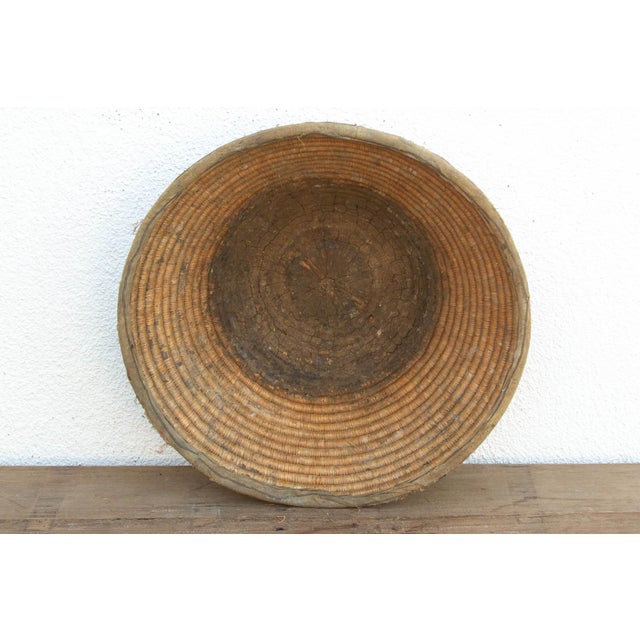 Antique Coiled Woven Harvest Basket For Sale In Los Angeles - Image 6 of 9