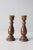 This is a pair of vintage wooden candlesticks by Basketville of Putney, Vermont. The turned wood candle holders fit a...
