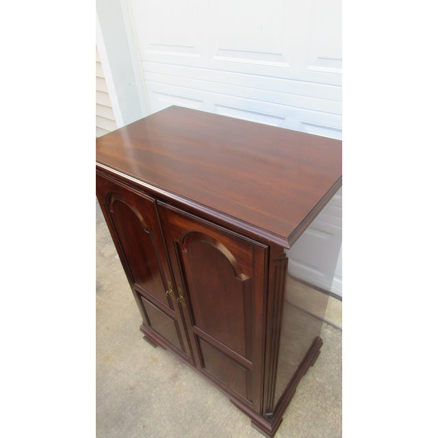 Ethan Allen 1980s Ethan Allen Cherry Armoire Wardrobe Tv Cabinet Designer Chest Georgian Court For Sale - Image 4 of 12