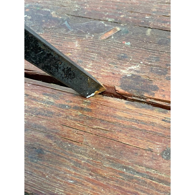 Patinated Square Stock Steel Saw Buck Console Table For Sale - Image 11 of 11