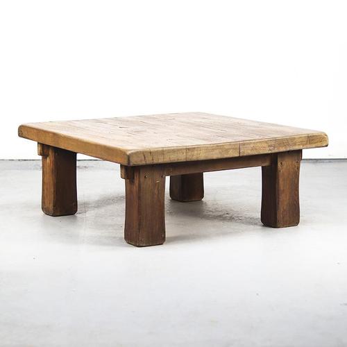 Large Vintage Rustic Brutalist Coffee Table, 1960s For Sale - Image 4 of 10