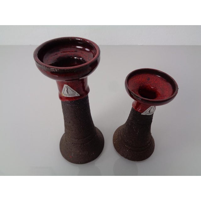Ceramic Danish Lava Ceramic Candleholders by Lehmann, 1960s, Set of 2 For Sale - Image 7 of 18