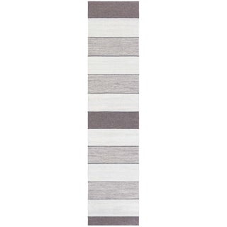Contemporary Flat Weave Striped Wool Runner by Doris Leslie Blau For Sale