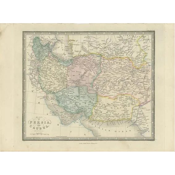 Antique Map of Afghanistan and Surroundings, 1845 For Sale