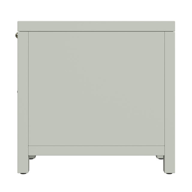 2020s Nora 12 in. W Rectangular Wood 1 Door Narrow End Table with Pull-Out Tray, Sage Green For Sale - Image 5 of 8