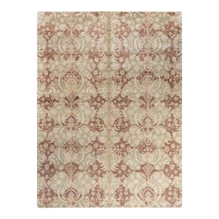 Ikat, One-of-a-Kind Hand-Knotted Area Rug - Brown, 9' 2" x 12' 4" For Sale