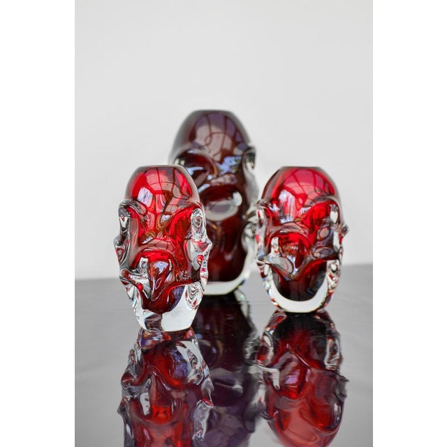 Mid-Century Modern Red Crystal Vases by Augustsson for Åseda, Set of 2 For Sale - Image 3 of 10