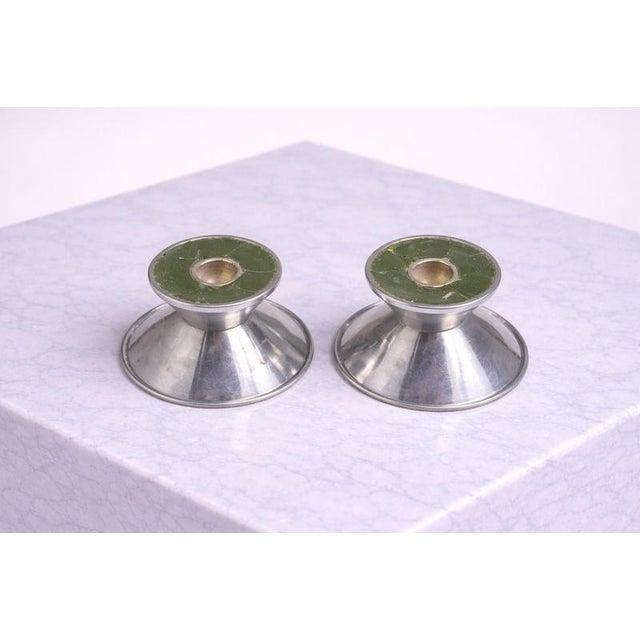 Mid-Century Modern Swedish Sterling Silver Candleholders from GAB, 1961, Set of 2 For Sale - Image 6 of 7