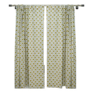 Decorative Linen Window Curtain Semi-Sheer Block Print for Bedroom & Lounge Size 54"x24" - Raaj Bhog For Sale