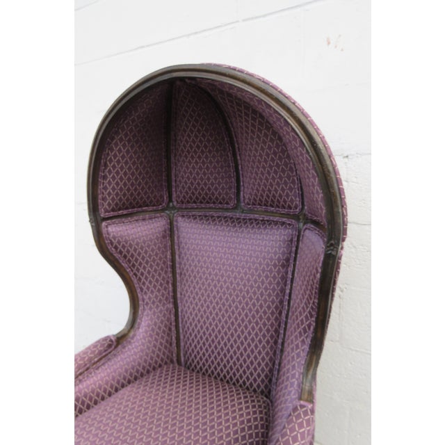 Purple French Carved Tall Balloon Dome Canopy Porter Chair 5893 For Sale - Image 8 of 12