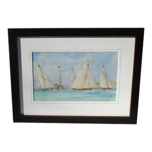 "J Class Race, 1st August 1884.....", Original Watercolor Painting