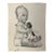 1940s Original Signed Graphite Illustration of Child Holding Puppy, 11.5 × 9 In. For Sale