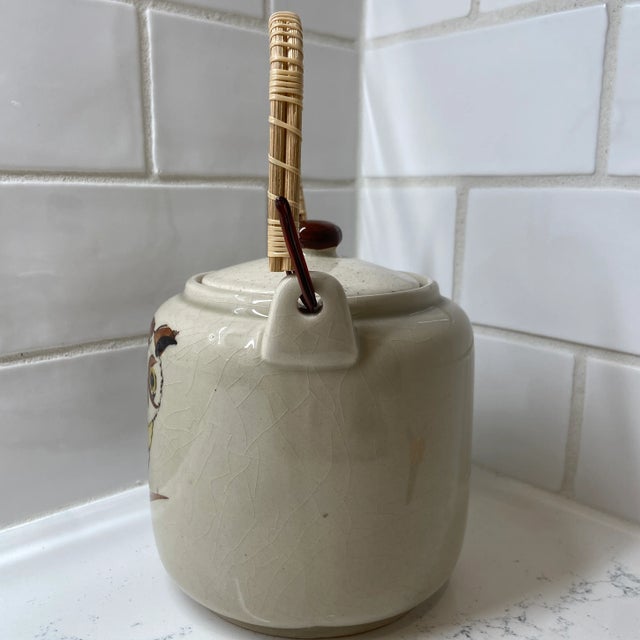Japanese Vintage Japanese Owl Tea Pot For Sale - Image 3 of 13
