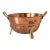 Vintage Copper & Brass Footed Colander W/ Handles For Sale