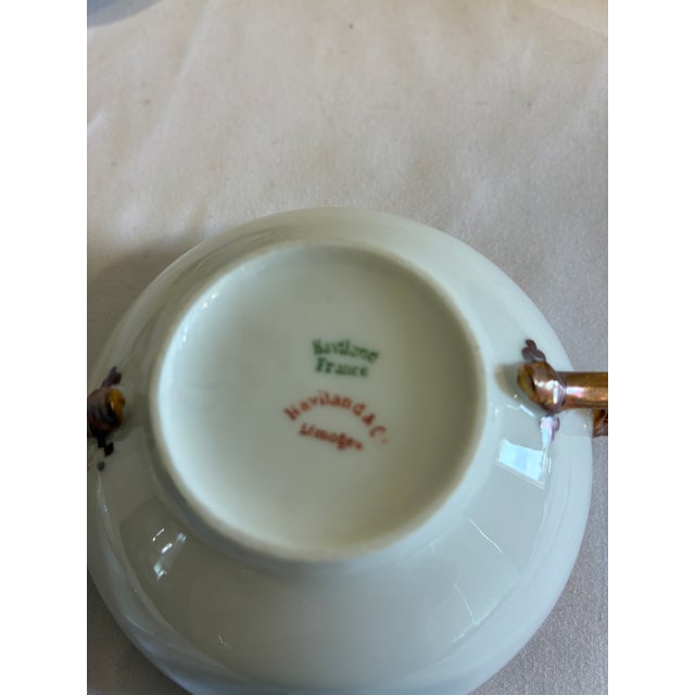 Antique Haviland & Co. Limoges Gold Rim Bouillon Cups and Saucers, Set of 9 - 18 PCS For Sale - Image 13 of 13