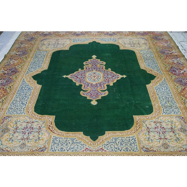 Vintage Kerman Rug 9'1'' X 12'3'' For Sale - Image 10 of 11