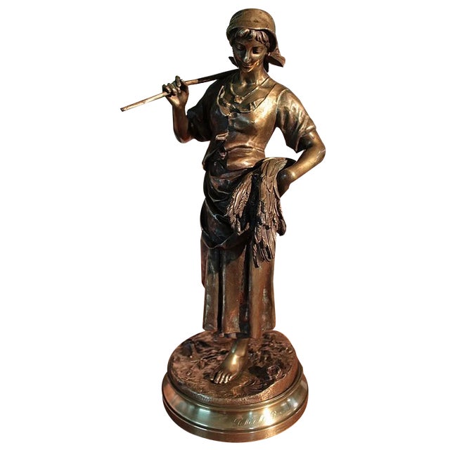 Eugène Antoine Aizelin, Glaneuse, 19th Century, Bronze For Sale