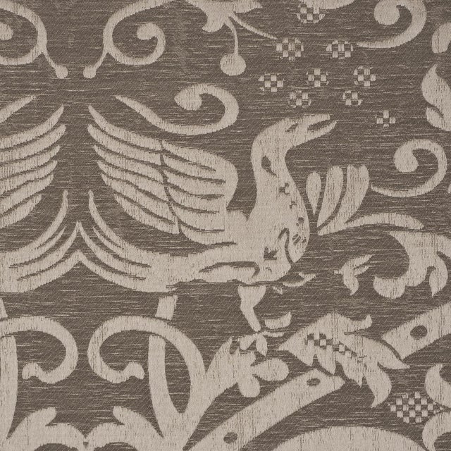 Traditional Sample - Schumacher Dougal Damask Fabric In Smoke For Sale - Image 3 of 6