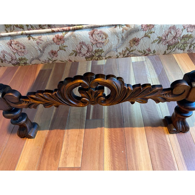 Wood Late Victorian Jacobean Revival Hand-Carved Walnut Armchair, Circa 1890–1910 For Sale - Image 7 of 10