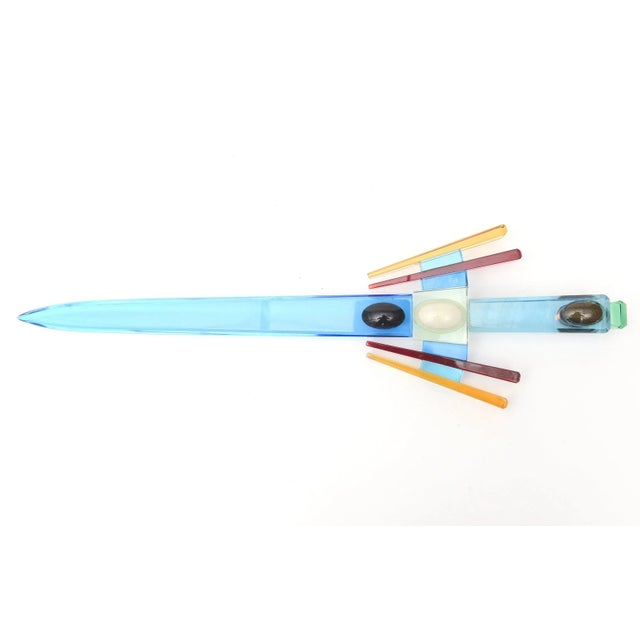 Vintage Murano Rare Glass Sword Sculpture or Object Signed by Venini, Italy, 1970's For Sale - Image 10 of 10