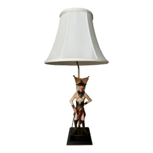 Mid-20th Century Asian Figural Tole Table Lamp